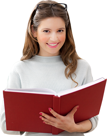 girl holding book, agent